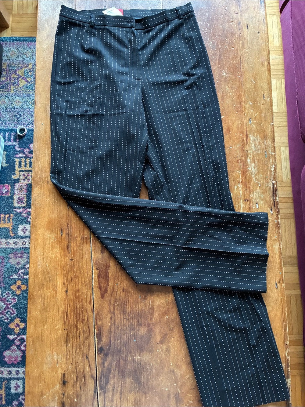 Y2K Vintage Olsen Europe Pinstripe Stretch Pants | US 8